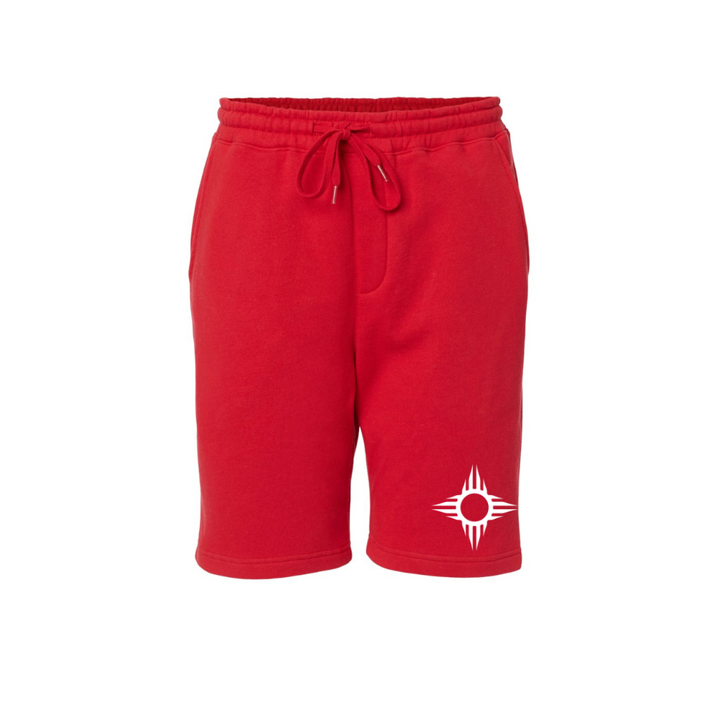 Zia Symbol Fleece Shorts Red